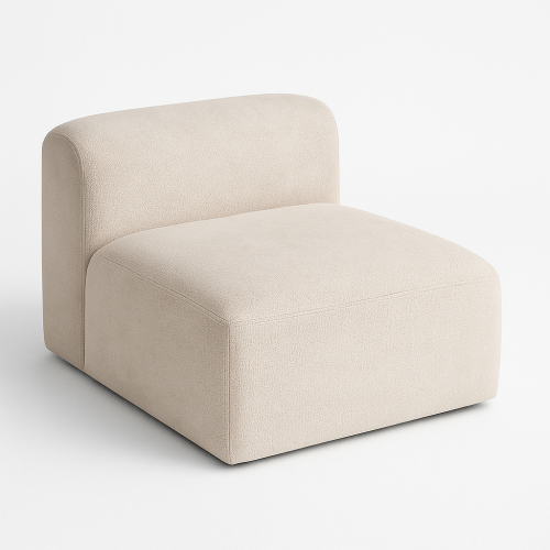 Módulo Dijon sin brazo Sierra Muebles Chile en madera maciza con espuma D30, sofá modular contemporáneo