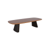 Mesa de Comedor Marselha de Hierro Mesa de comedor Marselha Sierra Muebles Chile con tapa en marquetería roble americano y base de acero pintado negro 260 x 125 x 76 cm