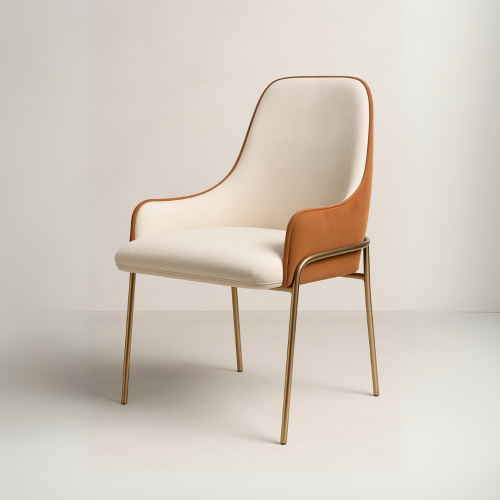 Silla Zoe Sierra Muebles Chile en chapa multilaminada con espuma D26, base de acero inoxidable y opción de respaldo en tela