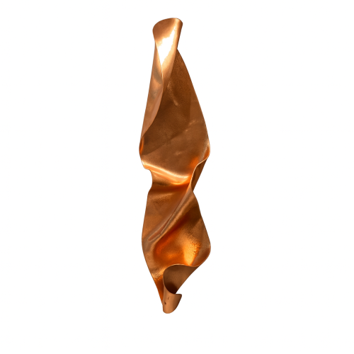 escultura de pared color bronce en resina acrílica artista Mario Lopomo 190 x 50 cm