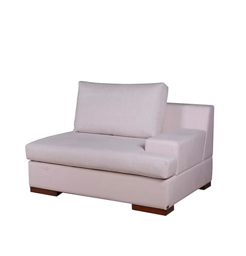 Módulo Bellini con brazo derecho Sierra Muebles Chile en madera maciza Grandis y espuma D30 125 x 100 x 85 cm