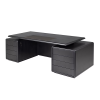 Mesa de Escritorio Capello | Muebles de oficina Sierra Muebles Chile. Mesa de Escritorio Capello Sierra Muebles Chile – escritorio ejecutivo en madera maciza con ocho gavetas y detalles en cuero.