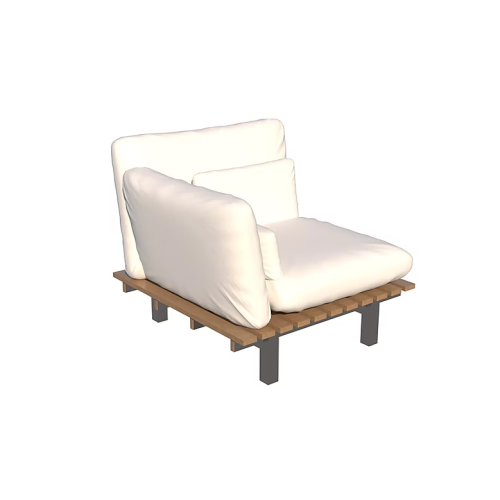 Sofá Reclinable Riviera con Brazo Sierra Muebles Chile – módulo reclinable compacto con estructura Compuesto Sierra y base Inox.