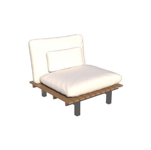 Sofá Reclinable Riviera Sin Brazo Sierra Muebles Chile – módulo reclinable en Compuesto Sierra con base Inox.