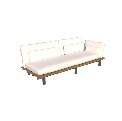 Sofá Reclinable Riviera con Brazo Sierra Muebles Chile – módulo reclinable grande en Compuesto Sierra con base Inox.