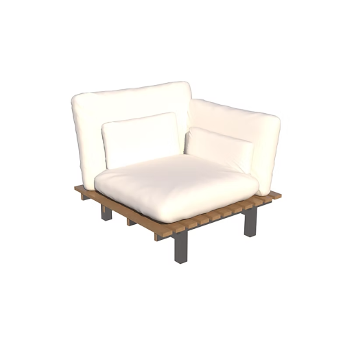 Sofá Reclinable con Brazo Riviera Sierra Muebles Chile – módulo reclinable compacto en Compuesto Sierra con base Inox.