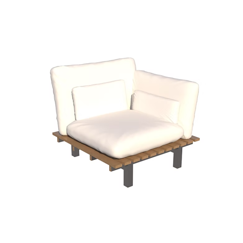 Sofá Reclinable con Brazo Riviera Sierra Muebles Chile – módulo reclinable compacto en Compuesto Sierra con base Inox.