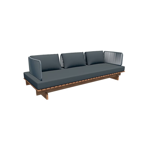 Sofá Danúbio Corda Trenzada | Muebles de lujo Sierra Muebles Chile. Sofá Danúbio Corda Trenzada Sierra Muebles Chile – sofá amplio con respaldo en cuerda trenzada y base en madera Grandis.