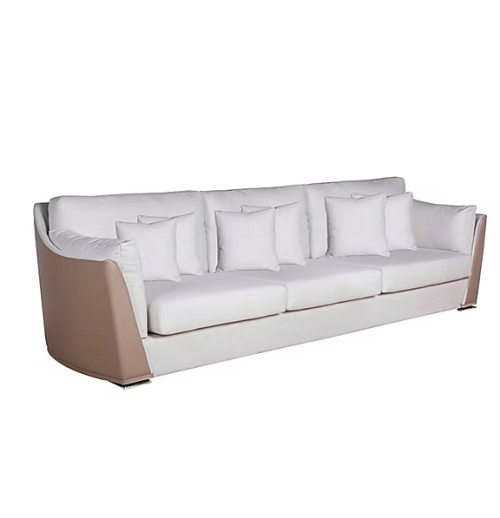 Sofá Leopoldo con pies inox y 6 almohadas decorativas – Sierra Muebles