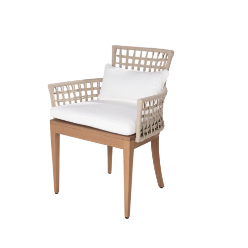 Silla Caribe con respaldo cuadriculado en cuerda y madera Grandis – Sierra Muebles SILLA CARIBE CON RESPALDO CUADRICULADO