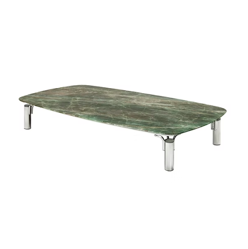 mesa centro palmieri rectangular piedra natural base inox ref 5047 sierra muebles