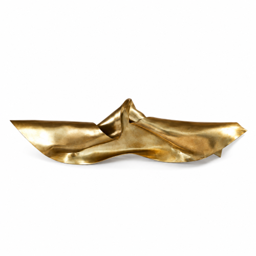 Escultura de pared dorada